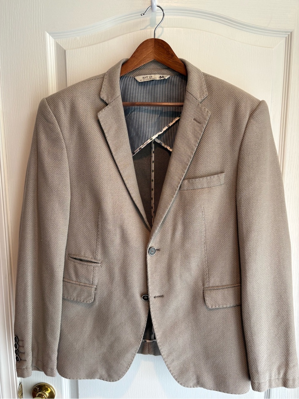 Ron Tomson Men's Light Grey Textured Blazer - Classic Casual Tailoring
